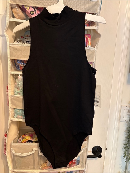 a new day Tops - Women’s  Black Sleeveless Mock-Neck One-Piece Bodysuit